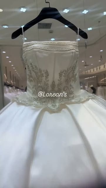 Pearl beaded bodice gown