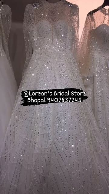Sequin wedding gown detail